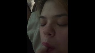 Soaking Wet MILF Eats own Cum