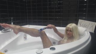 Blonde MiaMaxxx Luxury Tattooed Cover Girl is taking a Bath