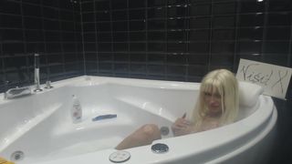 Blonde MiaMaxxx Luxury Tattooed Cover Girl is taking a Bath