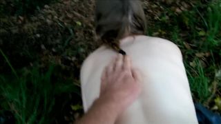 She Loves Public Doggy and Cum Swallowing