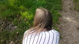 Love being Fucked outside and Gargling Cum