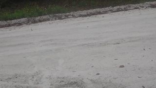 Checking Mail Swismiss Braids for Neighbor Risky Striptease on Public Road