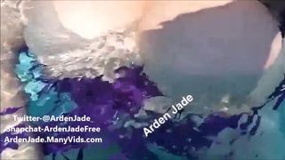 Bouncing Big Tits in Public Pool