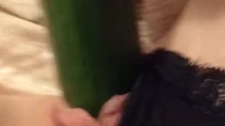 Fucking myself with a Huge Cucumber Til I Squirt