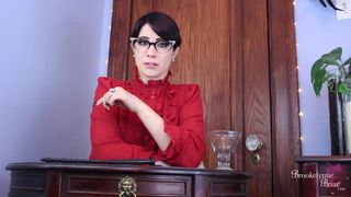 Mean School Mistress Disciplines you for Stroking Cock in Classroom