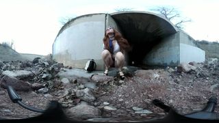 Redhead Flight Attendant Pees in Public, freckledRED