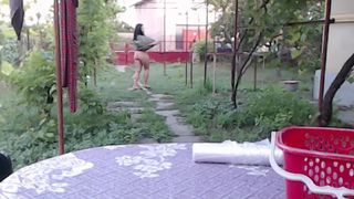 SexyMOANday naked in garden