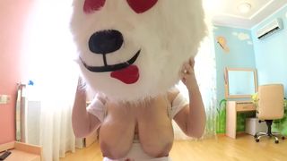 Pretty Girl DeNata in Bear Costume Tittyfuck and Cumming between Tits