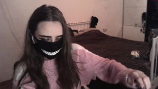 Elise on 07082019 fucking her ass with a huge black dildo