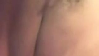 Chinese babe slaps her fat pussy