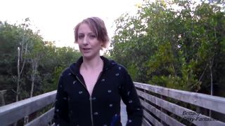 Two Upskirt Scenes on Public Boardwalk one with Thong one with no Panties