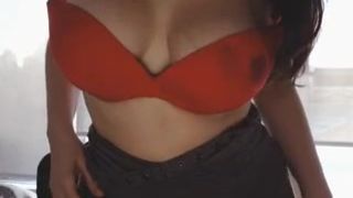 Mila_ with that red on