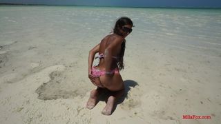 Public Anal Sex on Beach! Mila Fox