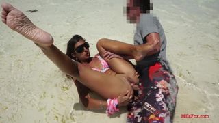 Public Anal Sex on Beach! Mila Fox