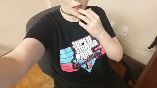 Office Slut Caught Tasting Pussy at her Desk