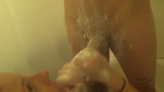 Washing Daddy's Dick in the Shower