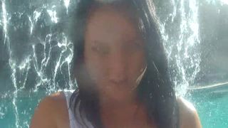 Soaked Clothes under Water Fall