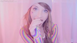 Rainbow Cherry - Fishnet Booty, Butt Plug and Blowjob