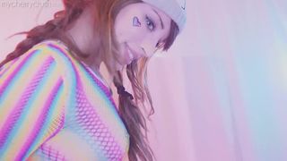 Rainbow Cherry - Fishnet Booty, Butt Plug and Blowjob