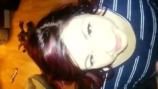 HUGE FACIAL!!! I Caught my Husband Jerking Off. let him use me to Cum on