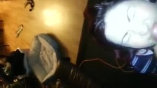 HUGE FACIAL!!! I Caught my Husband Jerking Off. let him use me to Cum on