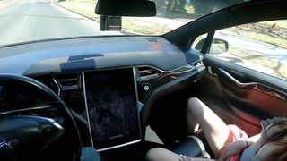 TINDER DATE CUMS IN ME IN A TESLA ON AUTOPILOT
