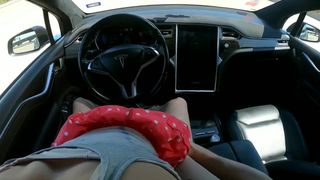 TINDER DATE CUMS IN ME IN A TESLA ON AUTOPILOT
