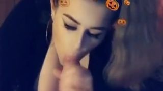 Amelia Skye gives Sloppy Blowjob and Swallows Huge Load