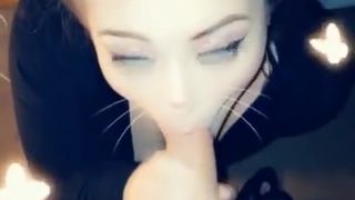 Amelia Skye gives Sloppy Blowjob and Swallows Huge Load