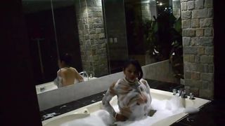 Step Daughter Play with her Pussy for Daddy on her Bubble Bath, Daddy Tapes