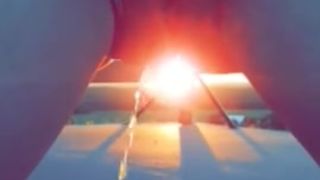 Slutty Upskirt Outdoor Sunset Pee