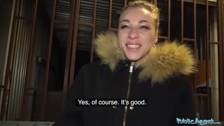 Public Agent Multiple Orgasms as Tight Pussy Stretched in Public Toilet