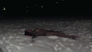 Snowstorm gets Pornstar Naked & Hard outside