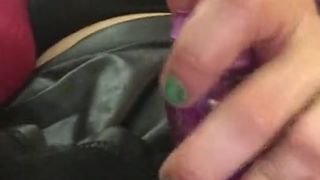 Blue Green Hair Young MILF in Glasses Solo Vibe Toy Play Juicy Wet Orgasms