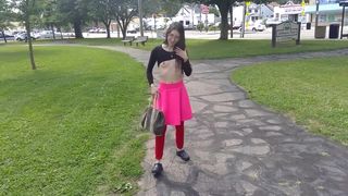 Asian Flashing Buttplug & Fuck Dildo in Public Park Lizlovejoy.manyvids.com
