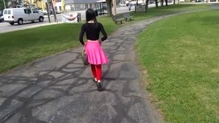 Asian Flashing Buttplug & Fuck Dildo in Public Park Lizlovejoy.manyvids.com