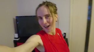 Dirty Naughty Girl: Holiday Tease in Red Dress