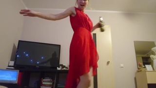 Dirty Naughty Girl: Holiday Tease in Red Dress