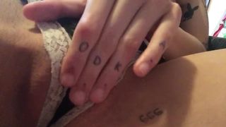 Horny Girl Plays with Pussy over Undies