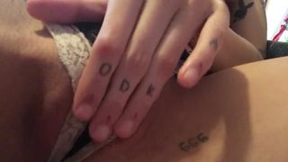 Horny Girl Plays with Pussy over Undies