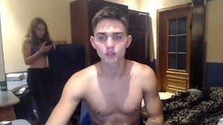 luck guy cums on hot girl ass