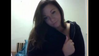 sexy American chick Ana shows her huge boobs