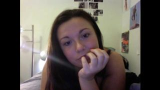 sexy American chick Ana shows her huge boobs