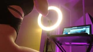 gorgeous tease spits on her amazing breasts