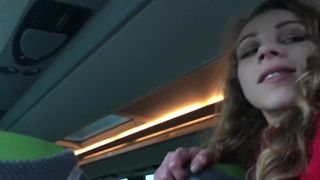 Angel Emily public blowjob and fuck in the bus