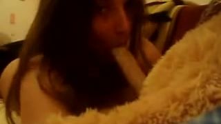 Girl fucking with plush bear