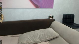 kateanes in a black dress oils her tits and smokes