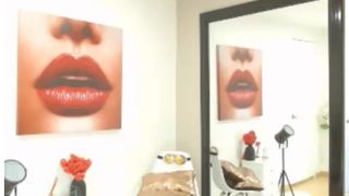 Nia Harris fingers herself on her chair