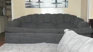 smoking babe spreads her legs