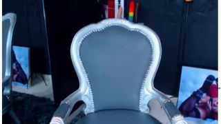 HeidiCox fingers herself in her chair